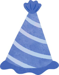 Stylized Watercolor Party Hat